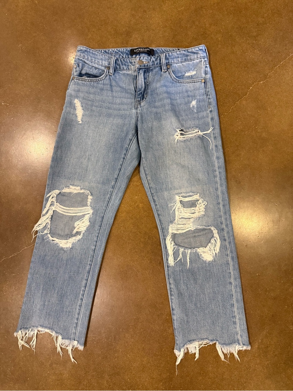 Liverpool -straight leg Cropped Denim
